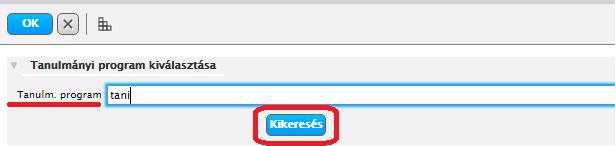 5) A megjelent listából válassza ki a megfelelő tanulmányi programot, majd kattintson a gombra.