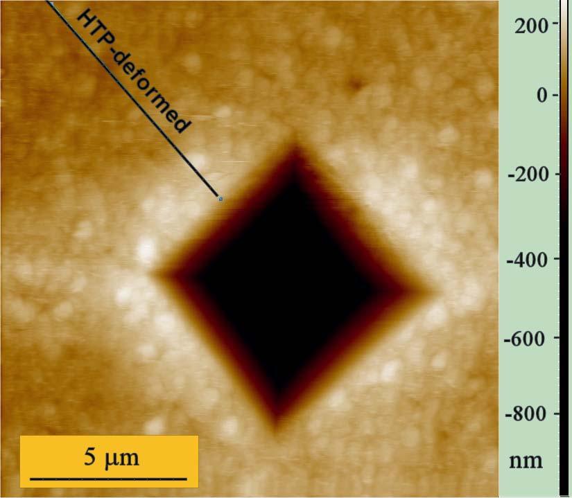 Ultra-finomszemcsés anyagok deformációjának a mechanizmusa: (Visegrád 2011) Atomi erő mikroszkópos