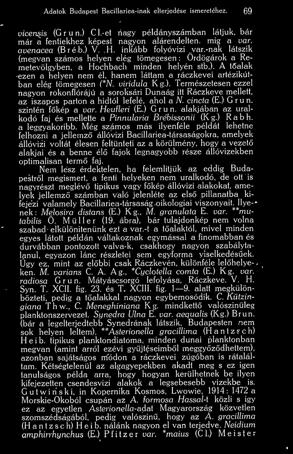 A talak ezen a helyen nem él, hanem láttam a ráczkevei artézikútban elég tömegesen (*N. viridula K g.).