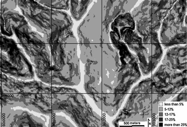 and digitally using maps with a scale of 1 : 25 000 it can be stated that applying largely differing methods results in significant differences.