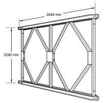 A rendszer alapelemei: Rácsos tartó panelek 2,29 m x 3,048 m méretben, Melyek csapszegekkel és csavarokkal rögzíthetők egymáshoz.