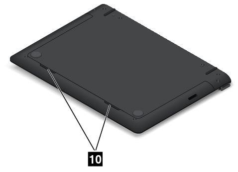 9 Kiadógomb A táblagép ThinkPad Helix Ultrabook Pro Keyboard billentyűzetről történő eltávolításához nyomja meg a kiadógombot.
