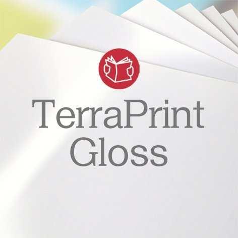 TerraPrint Gloss A TerraPrint Gloss fehér, mázolt opak papír fényes felülettel és nagy átlátszatlansággal.