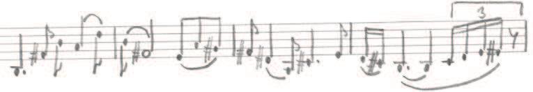 A Hegedűverseny (1937-1938) autentikus előadásának nyomában 111 1. kottapélda: 1. tétel, 7-10. ütem.