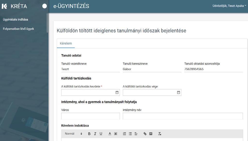 8. oldal 8. Külföldön töltött ideiglenes tanulmányi időszak bejelentése; A nemzeti köznevelésről szóló 2011. évi CXC. törvény 91.