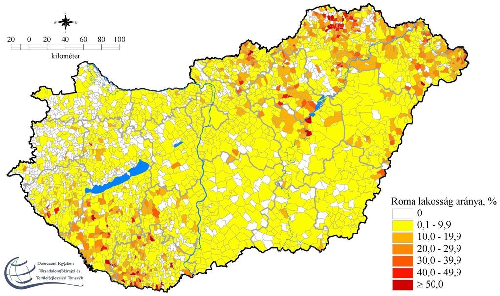 Forrás: saját szerkesztés a KSH népszámlálási adatai alapján A hazai cigányság lélekszáma és