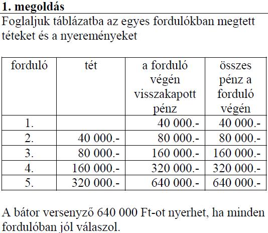 468. Egy televíziós vetélkedőn 20 játékos vesz részt.