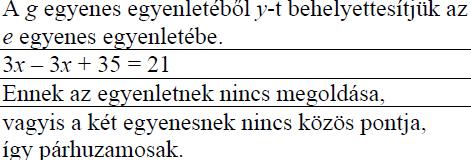 Határozza meg az E pont koordinátáit! Ha Eszter ezt a feladatot jól oldotta meg, akkor melyik számot adta meg az E pont első, illetve második koordinátájaként?