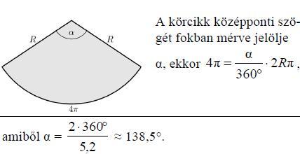 949. Egy forgáskúp alapkörének átmérője egyenlő a kúp alkotójával. A kúp magasságának hossza 5 3 cm. Készítsen vázlatot! Mekkora a kúp felszíne? (9p) Mekkora a kúp térfogata?