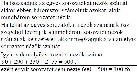 (5p) (2014okt14) első megoldás máodik megoldás 149. Egy zeneiskola minden tanulója szerepelt a tanév során szervezett három hangverseny, az őszi, a téli, a tavaszi koncert valamelyikén.