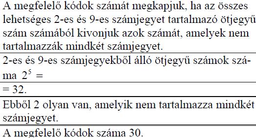 Hány olyan sorrend alakulhat ki, ahol a hat versenyző közül Dani az első két hely valamelyikén végez? (5p) (2007máj8) 260.