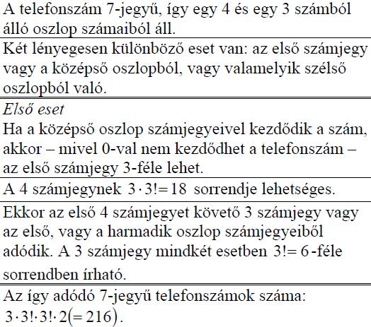 K O M B I N Á C I Ó 276. Hat ajánlott olvasmányból hányféleképpen lehet pontosan négyet kiválasztani? (2p) (2012máj8b) 277.