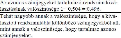 A versenyszervezők a táblázatban felsorolt 28 osztály dolgozatai közül a hat legjobban sikerült dolgozat javítását ellenőrzik. Ezt a hat dolgozatot véletlenszerű sorrendben egymásra helyezik.