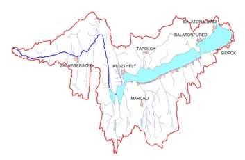 A Balaton geometriai jellemzői (75 cm-es vízállás mellett) BUDAPEST vízgyűjtő terület: 5775,0 km 2 Keszthely Siófok nyíltvízi terület: 571,7 km 2