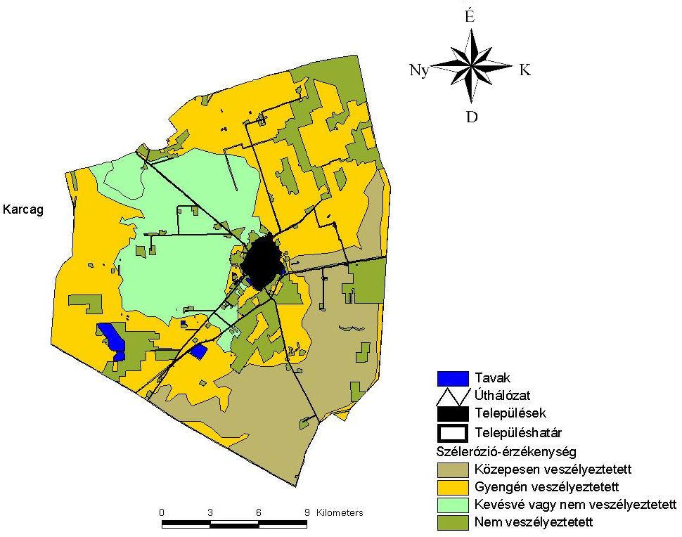 Potential wind erosion map of Hajdúhát sample area 9.