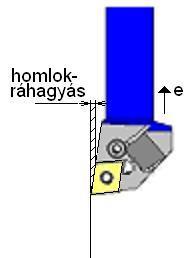 a) Miért nem javasolt túl nagy oldalazási simítási ráhagyást hagyni (max.0.5 mm javasolt) a PCLNL típusú külső esztergakés számára kifelé történő simításhoz?