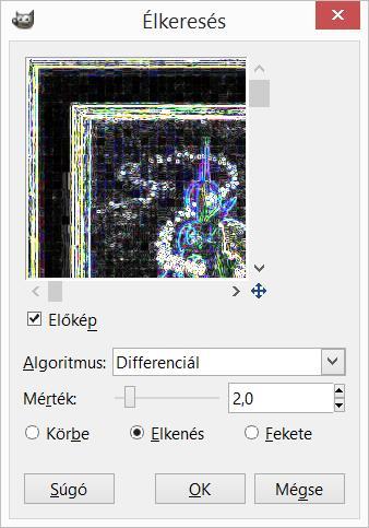 Élkeresés differencia kereséssel (Differencial) Filters Edge Detection Edge Differential / Sűrők Élkeresés Sélek Differenciál Vísintes és