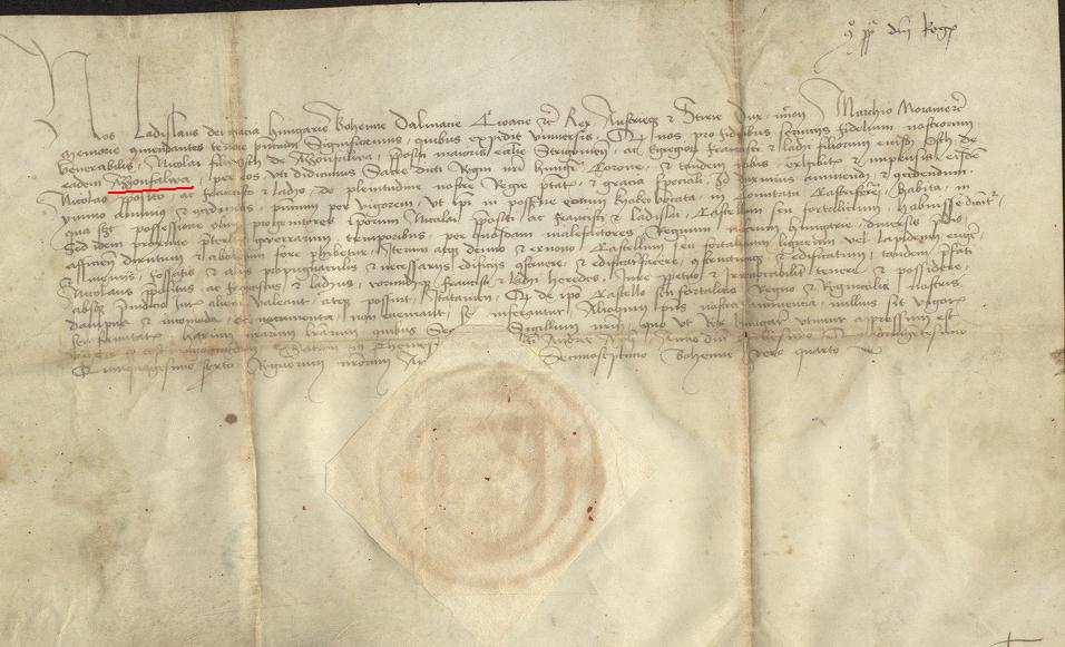 Az 1456-11-30-án kelt, V. László király által kiadott DL 86386 jelzetszámú oklevél Regeszta: V.
