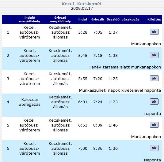 Kibontani azt a menetrendet, amire kíváncsi vagyok az Ok gomb megnyomásával tudom megtenni! Keressünk a busz menetrendben! Variálhatom a kereséseket is, hogy mit keressen meg a gyerek.