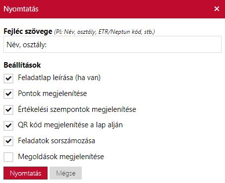 3. További beállítási lehetőségek Mappák: A feladatlapokat mappákba tudjuk helyezni, amiket külön tudunk szerkeszteni. Honlap: A feladatlapokat honlapokba is be tudjuk illeszteni.