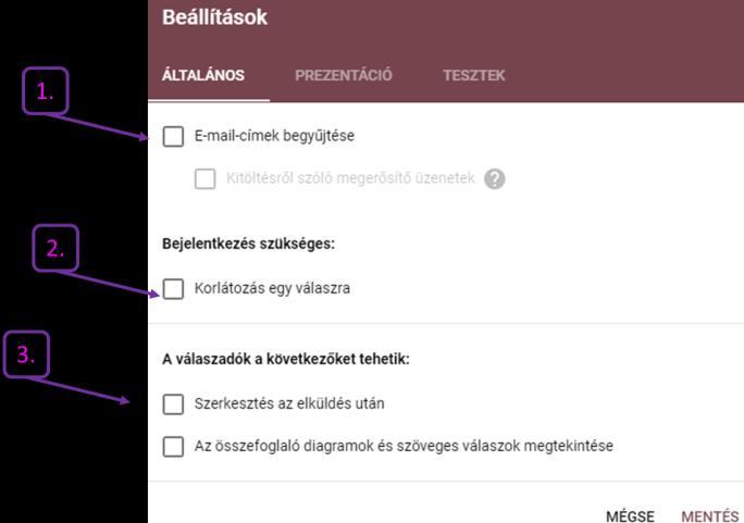 5. lépés: Beállítások A megosztás előtt a Paletta melletti Szemre kattintva megnézhetjük az előnézeti képét az űrlapunknak.