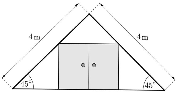 ) Kovács úr a tetőterébe egy téglatest alakú beépített szekrényt készíttet. Két vázlatot rajzolt a terveiről az asztalosnak, és ezeken feltüntette a tetőtér megfelelő adatait is.