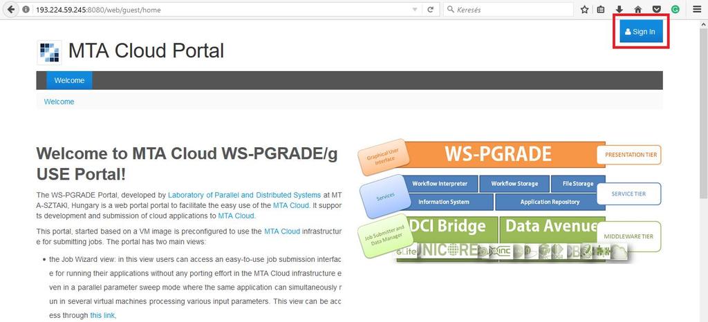 Lépj be a portálra a guse portál login használatával! Kattints a jobb felső sarokban található Sign in gombra. A belépéshez szükséges adatok a következőek: admin@mta-portal-noreply.