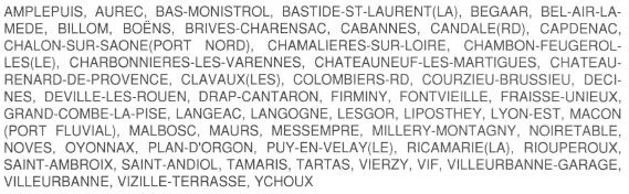 1 2. táblázat SNCF Valamennyi tranzitvonal Valamennyi állomás, a következő állomások kivételével: Ezen állomásokra az 1 1. táblázat szerinti rakszelvény érvényes.