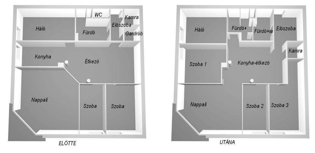 Négygyermekes családra szabva A lakás 110 nm-vel a magyarországi átlag négyzetmétereket tekintve azt jóval meghaladja (Budapesten 64 nm, míg