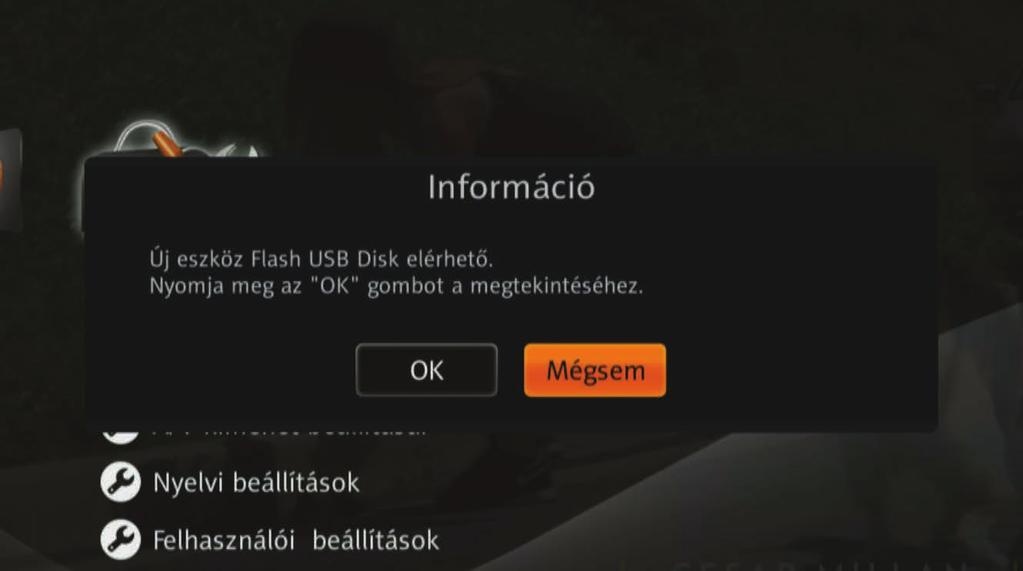 Menürendszer > USB Menürendszer > USB FELVÉTEL USB ESZKÖZRE Média lejátszó funkció A vevőegység média lejátszó funkciója lehetőséget nyújt az USB és eszközökön tárolt médiatartalmak lejátszására 1.