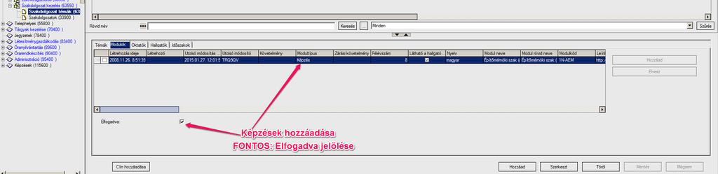 SZAKDOLGOZAT TÉMA MEGHIRDETÉSE 3 Modul kapcsolat