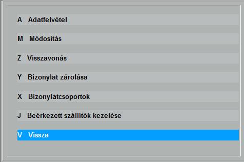 6. Beérkezett szállítólevelek A program része a beérkezett szállítólevelek felvétele gyűjtése. A szállítólevélen beérkező áruk, alkatrészek raktárra kerülnek. 6.1.