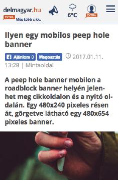 MOBILFELÜLETEK R ROVATOLDALAKON C CIKKOLDALAKON 46) PEEPHOLE BANNER NY / R / C