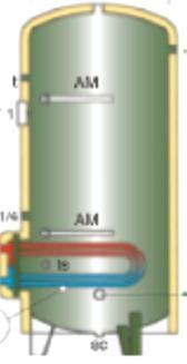 VARA-FÉG termékkatalógus 2011 : Indirekt tárolók INDIREKT TÁROLÓ *750-5000 liter] egy hőcserélővel Padlón álló indirekt tároló A tartály belső védelméről teflonbevonat gondoskodik A hőcserélő karimás