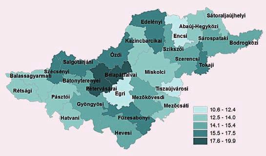 Statisztikai tükör 2010/19 Népmozgalmi események alakulása az Észak-Magyarország régió kistérségeiben, 2008 3 4.