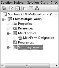 Bradley Millspaugh: 6. Multiform Projects Text 269 C H A P T E R 6 261 STEP 2: In the Categories pane of the Add New Item dialog box, select Windows Forms.