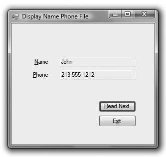 Bradley Millspaugh: 11. Data Files Text 469 C H A P T E R 11 461 Using the ReadLine Method Use the StreamReader s ReadLine method to read the previously saved data.