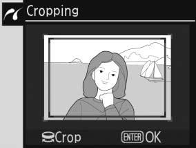 Cropping (Vágás) Ha a Crop (Kivágás) beállítást választja, a jobb oldalon látható párbeszédpanel jelenik meg: a főtárcsa elforgatásával állíthatja be a vágás méretét, a választógombbal pedig a helyét.