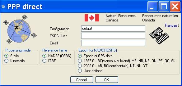 A kanadai geodéziai szolgálat utólagos PPP feldolgozása www.
