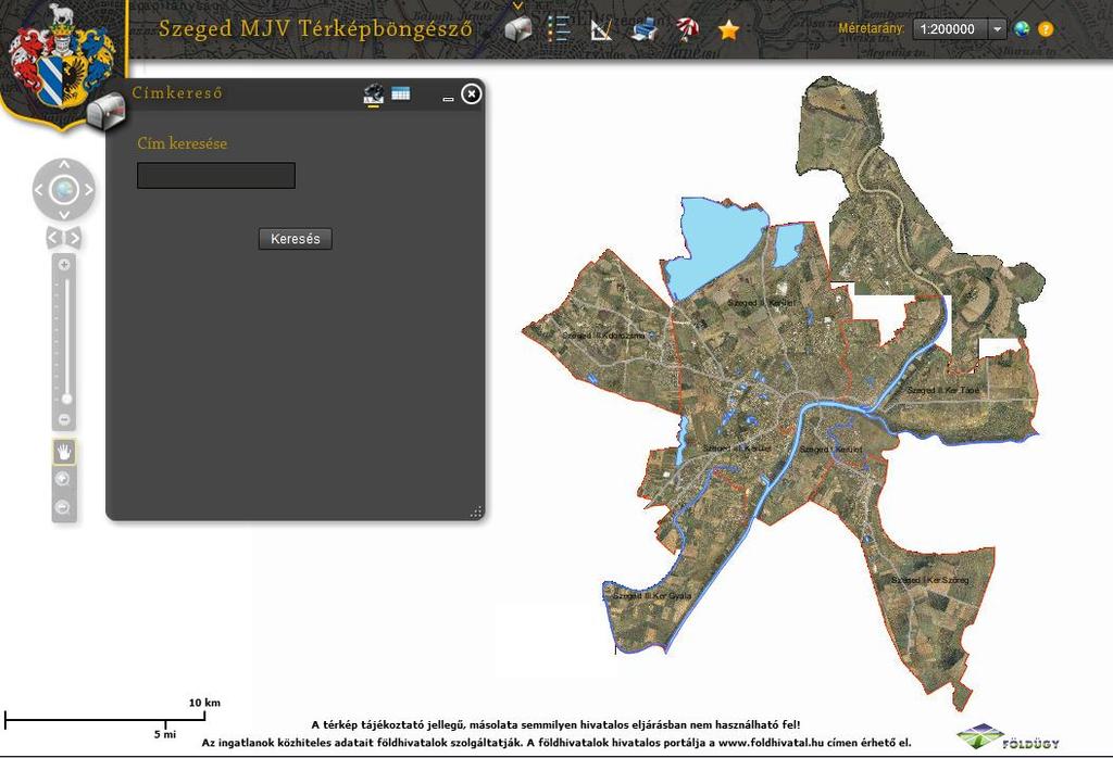 1. Bevezetés A felhasználói kézikönyv célja, hogy bemutassa a Szeged Megyei Jogú Város Térképes Flex Webalkalmazás Internet hálózati verzióját minden eszközével és tulajdonságával.