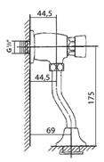 Nova Pro Pico vizelde felső bekötésű, alsó kifolyású fali szerelőkészlettel együtt 255 325 90 115 278 6 65 445 410 4 905 vizeldeszifon 114640 sz.