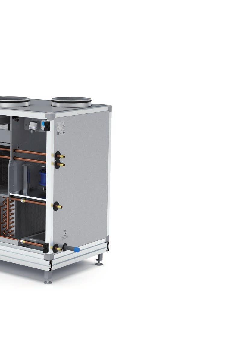 Opcionális tartozékok Vizes hűtőkalorifer Az AltiPlex légkezelogépek opcionális tartozéka a beépített vizes hűtőkalorifer, amely hideg vizet, mint hűtőközeget használva segít a megfelelő