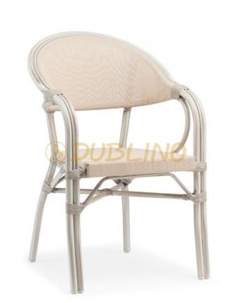 DL CORSICA WHITE / Macao Üvegszál megerősített tessil betétes, erős éttermi terasz szék.