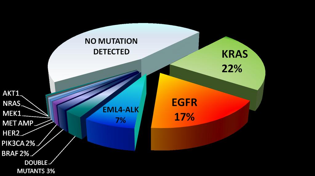 Az ismert mutációk arányai tüdő-adenocarcinómában AKT1 NRAS MEK1 MET AMP HER2