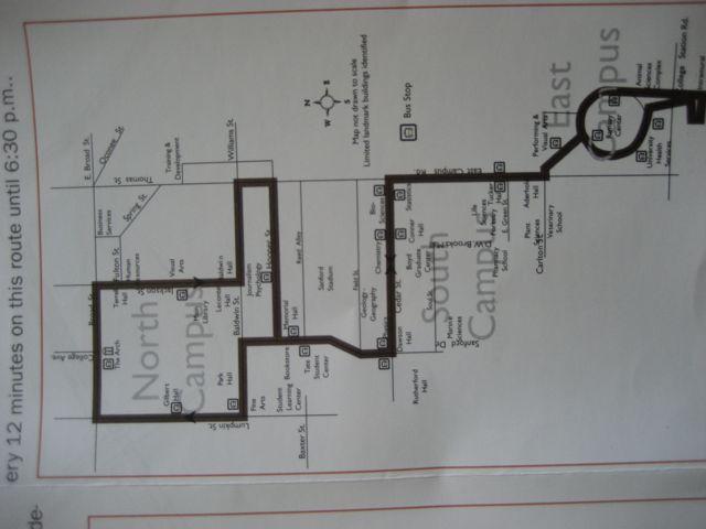 Orbit Bus Route Every 12 minutes 7AM - 6:30PM 3 blocks,.