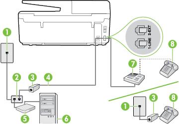 5. (Választható) Ha az üzenetrögzítőben nincs beépített telefon, a könnyebb használhatóság érdekében egy telefont csatlakoztathat az üzenetrögzítő kimeneti OUT portjához.