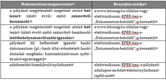 Ellenőrzés egyszerűsített pályázat A hibák kijavítása után, mindenképp ellenőrizzék, hogy a pályázati kiírásban kért dokumentumokat a Dokumentum beküldő -n keresztül felcsatolták, és azok