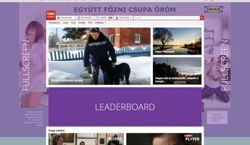 Indavideó címlapon multiscreen megjelenés Indavideó aloldalakon