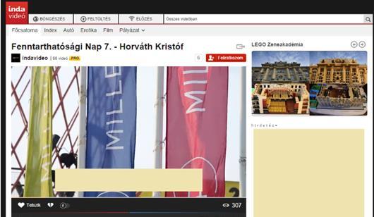 In-stream hirdetés: Matrica (video overlay) Felület: Indavideó (szerkesztőségi videók és Erotika csatorna nélkül) Formátum: A videó alsó negyedében látható, időzíthető megjelenésű, bezárható statikus