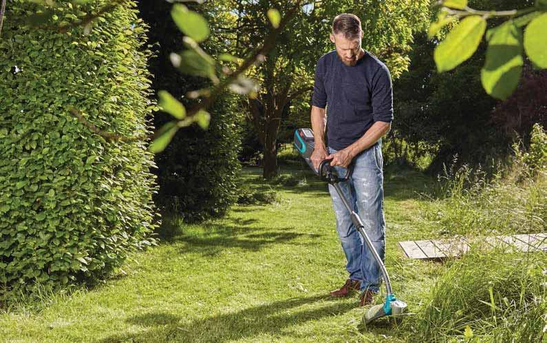 GARDENA fűszegélynyírók Minden kerthez a megfelelő fűszegélynyírót Az erős, akkumulátorról vagy elektromos hálózatról működtetett fűszegélynyírókkal gyorsan és hatékonyan lehet levágni a gyep